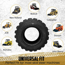 Load image into Gallery viewer, 10-16.5 Skid Steer Loader Tubeless Tire w/Rim Guard 16 Ply Rating Super Heavy Duty H Load 265/70-16.5 10x16.5 NHS L-5 SKS6 10 16.5
