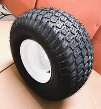 Load image into Gallery viewer, 2 HORSESHOE 20x10.00-10 20x10-10 6Ply Heavy Duty Turf Rider Golf Lawn Mower Garden Tractor Tires Mounted on White Steel Wheel/Rims 10x7&quot; - 4x4&quot; (4x101.6mm) Lug - 3+4 Offset 20100010 201010
